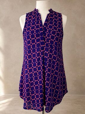 PAPERMOON Sz S blouse purple orange sleeveless stitch fix